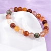 Natural Red Quartz Round Beaded Stretch Bracelets for Men Women BJEW-G743-01D-3