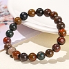 Natural Green Ocean Agate Round Stretch Bracelets for Women PW-WG91270-02-2