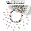 240Pcs 12 Colors Brass Grade A Rhinestone Spacer Beads KK-YW0002-34S-3