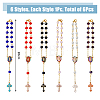 Cross Alloy Enamel Pendant Decorations HJEW-AB00656-2