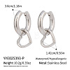 Heart Stainless Steel Hoop Earrings YB7008-3-2