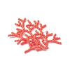 2Pcs 2 Colors Handmade Glass Seed Beaded Coral Pendants PALLOY-MZ00765-5
