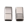 Tarnish Resistant Rectangle 304 Stainless Steel Magnetic Clasps with Glue-in Ends STAS-I037-22-2