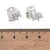 Brass Micro Pave Cubic Zirconia European Beads CU-CBAB0CF-08S-01-3