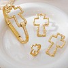Iron Hammered Hollow Cross Hinge Bangles & Earrings & Rings Sets for Women WGA1E3C-01-2