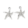 Alloy Crystal Rhinestone Pendants PALLOY-E775-16P-1