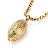 Vacuum Plating 304 Stainless Steel Rugby Pendant Necklaces NJEW-Z023-02G-2