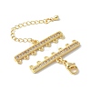 Brass Clear Cubic Zirconia Chain Extender KK-F893-10G-2