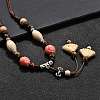 Ethnic Style Alloy & Porcelain Ceramic Beads Pendant Tassel Y Necklaces NJEW-D308-03A-5