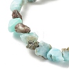 Natural Larimar Beads Stretch Bracelet for Kids BJEW-JB07031-06-5