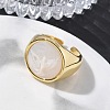Brass & White Shell Cuff Open Rings KK-CBA56EF-42D-G-3