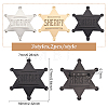 6Pcs 3 Colors Iron Star with Word Sheriff Brooch Pin for Costume Accessories JEWB-FG0001-15-2