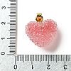 Transparent Resin Dotted Rhinetone Pendants RESI-N040-01G-05-RS-3