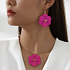 Flower Alloy Enamel Pendant Necklace & Dangle Earring FS-WG56F9D-01-2