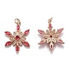 Brass Cubic Zirconia Pendants X-ZIRC-O044-02E-RG-2