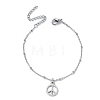 Alloy Peace Sign Charm Bracelet BJEW-JB09785-1