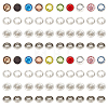 Olycraft 20 Sets 10 Colors 4Pcs Brass & Resin Snap Button BUTT-OC0001-56-1