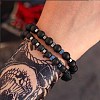 Fashion Retro Black Matte Bracelet Set with Zircon Crown ZZ8347-5-1