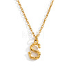 304 Stainless Steel Bamboo Initial Pendant Necklaces for Men Women WM4386-16-1
