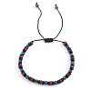 Natural Gemstone & Synthetic Non-magnetic Hematite Beads Braided Bead Bracelets YO1115-6-1
