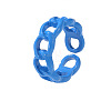 Spray Painted Alloy Oval Curb Chain Cuff Rings for Women WG64013-01-2