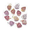 Brass Micro Pave Cubic Zirconia Charms ZIRC-F095-11-1