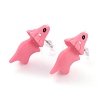 Cute Dinosaur Resin Stud Earrings EJEW-K089-06P-1