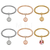  6 Sets 3 Colors Sublimation Blank Alloy & Aluminum Tree of Life Charm Bracelets Set BJEW-NB0001-11-1