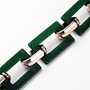 Imitation Gemstone Style Acrylic Handmade Rectangle Link Chains AJEW-JB00518-04-3