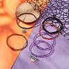 6Pcs 6 Style Dyed Synthetic Turquoise Skull & Glass Beaded Stretch Bracelets Set BJEW-JB09391-5