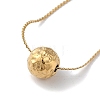 Ion Plating(IP) 304 Stainless Steel Round Ball Pendant Necklaces for Women NJEW-D056-01B-02G-2