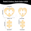8 Sets 2 Colors Ion Plating(IP) 304 Stainless Steel Split Pendants STAS-UN0055-50-3