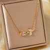 Fashionable Brass Pave Cubic Zirconia Tulip Flower Pendant Necklaces for Women SG6525-4-1