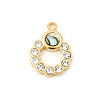 Natural Paua Shell Ring Charms STAS-P431-16G-1