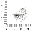 Brass Micro Pave Clear Cubic Zirconia Unicorn Spacer Bars KK-K428-10P-3
