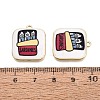 Printed Alloy Enamel Pendants ENAM-N072-01KCG-01-3