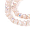 AB Color Plated Opaque Glass Rondelle Beads Strands EGLA-T029-4mm-09C-3