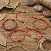 5Pcs 5 Styles Braided Nylon Thread Bracelet & 304 Stainless Steel Link & Charm Bracelets & Glass & Seed Bead Braided Bead Bracelet Set for Women KZ3324-5-2
