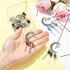 7Pcs Natural & Synthetic Gemstone Moon Pendant Decorations PALLOY-FS00062-5