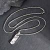 304 Stainless Steel Textured Rectangle Bar Pendant Box Chain Necklaces for Men WG8CEBE-01-1