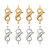 8Pcs 2 Colors Brass Double Opening Lobster Claw Clasps FIND-TA0001-45-23
