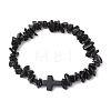 Natural Obsidian Chips Stretch Bracelets for Women Men BJEW-JB11341-09-2