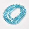 Electroplate Transparent Glass Beads Strands EGLA-A034-T2mm-T09-2