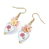 Handmade Porcelain & Resin Dangle Earrings EJEW-JE07490-5