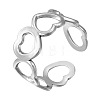 304 Stainless Steel Cuff Open Rings WG10EDB-02-2