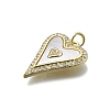 Brass Micro Pave Clear Cubic Zirconia Pendants KK-V010-03G-01-2