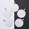 Tarnish Resistant DIY Materials 201 Stainless Steel Flat Round Hand Stamping Blank Tag Pendants STAS-O044-125-1