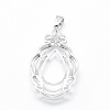 925 Sterling Silver Pendant Cabochon Open Back Settings STER-P044-02-3