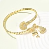 Brass Micro Pave Clear Cubic Zirconia Cuff Bangles BJEW-F526-04G-3