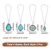 Tibetan Style Alloy with Synthetic Turquoise Wine Glass Charms AJEW-AB00023-2